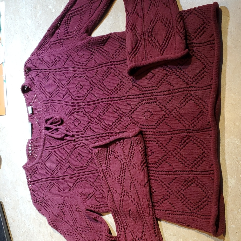 Halogen Cranberry Pull Over Sweater M